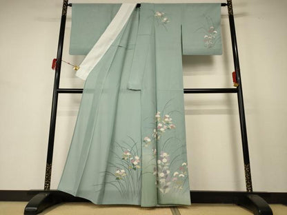 平和屋着物＊夏物 訪問着 絽 草花文 正絹 逸品 AABD3296jd