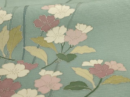 平和屋着物＊夏物 訪問着 絽 草花文 正絹 逸品 AABD3296jd