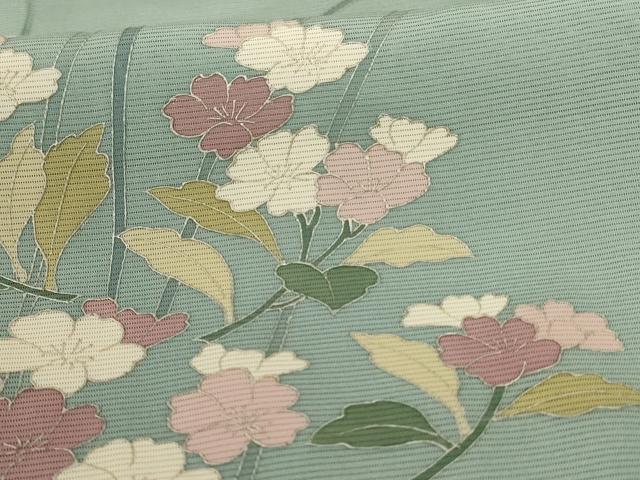平和屋着物＊夏物 訪問着 絽 草花文 正絹 逸品 AABD3296jd