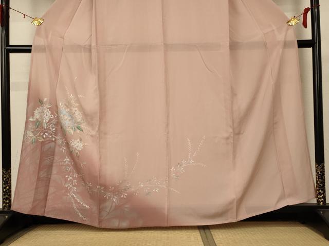 平和屋着物＊夏物 訪問着 絽 紫陽花 暈し染め 銀彩 正絹 逸品 AABD3300jd