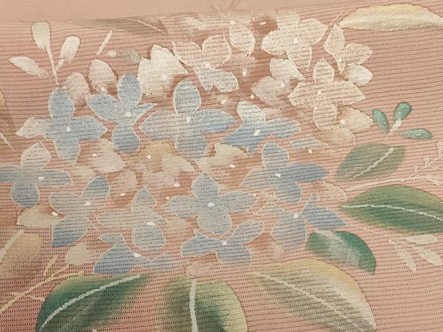 平和屋着物＊夏物 訪問着 絽 紫陽花 暈し染め 銀彩 正絹 逸品 AABD3300jd
