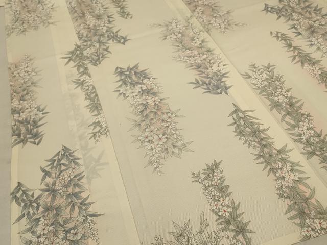 平和屋着物＊夏物　小紋　絽　草花文　正絹　逸品　未使用　AABD3301jd