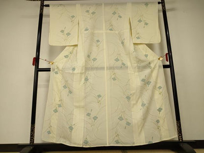 平和屋着物＊夏物 小紋 絽 草花文 正絹 逸品 AABD3302jd