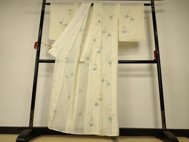 平和屋着物＊夏物 小紋 絽 草花文 正絹 逸品 AABD3302jd