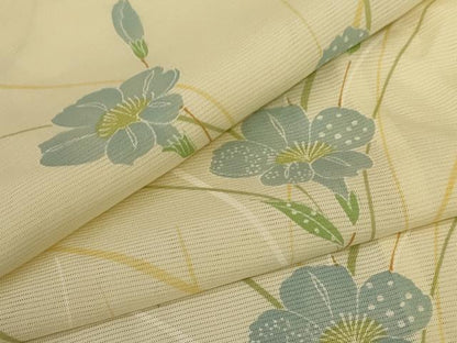 平和屋着物＊夏物 小紋 絽 草花文 正絹 逸品 AABD3302jd