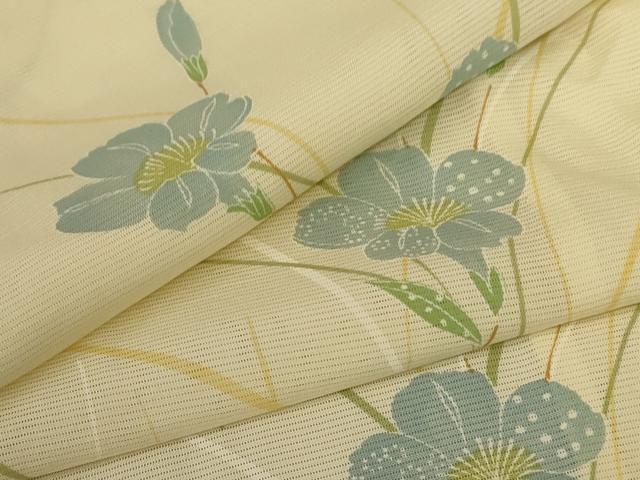 平和屋着物＊夏物 小紋 絽 草花文 正絹 逸品 AABD3302jd