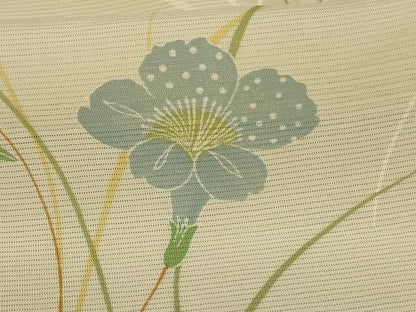 平和屋着物＊夏物 小紋 絽 草花文 正絹 逸品 AABD3302jd