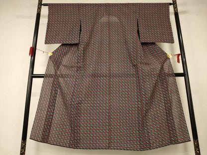 平和屋着物＊夏物 小紋 絽 枝葉文 正絹 逸品 未使用 AABD3303jd