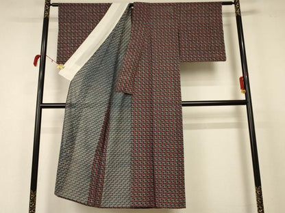 平和屋着物＊夏物 小紋 絽 枝葉文 正絹 逸品 未使用 AABD3303jd