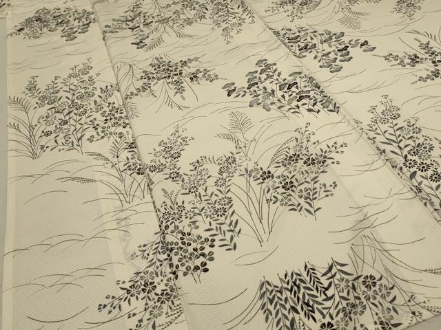 平和屋着物＊夏物 小紋 絽 草花文 正絹 逸品 AABD3304jd