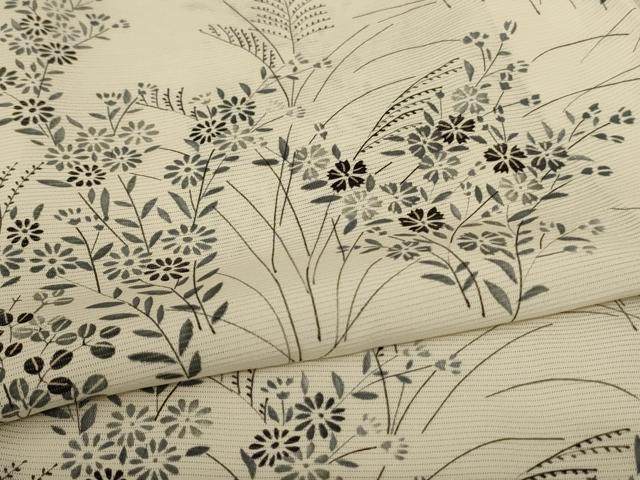 平和屋着物＊夏物 小紋 絽 草花文 正絹 逸品 AABD3304jd