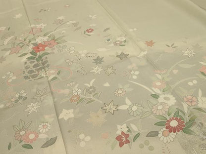 平和屋着物＊夏物 訪問着 絽 駒刺繍 飾花文 暈し染め 銀彩 正絹 逸品 AABD3305jd