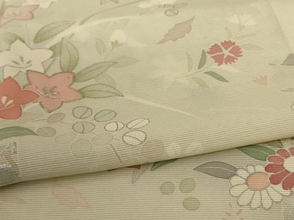 平和屋着物＊夏物 訪問着 絽 駒刺繍 飾花文 暈し染め 銀彩 正絹 逸品 AABD3305jd