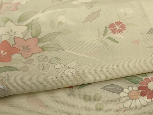 平和屋着物＊夏物 訪問着 絽 駒刺繍 飾花文 暈し染め 銀彩 正絹 逸品 AABD3305jd