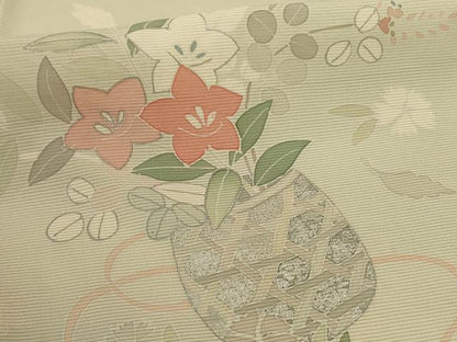平和屋着物＊夏物 訪問着 絽 駒刺繍 飾花文 暈し染め 銀彩 正絹 逸品 AABD3305jd