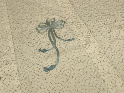 平和屋着物＊夏物 訪問着 絽 刺繍 結び紐文 銀彩 高島屋扱い 正絹 逸品 AABD3306jd
