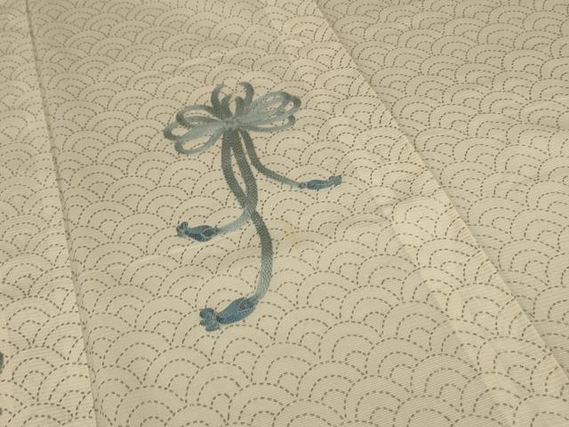 平和屋着物＊夏物 訪問着 絽 刺繍 結び紐文 銀彩 高島屋扱い 正絹 逸品 AABD3306jd