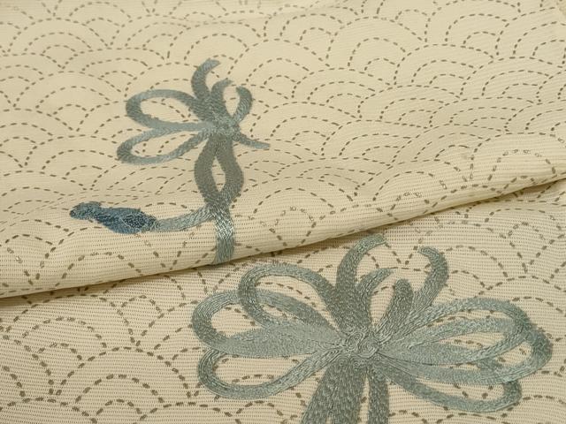 平和屋着物＊夏物 訪問着 絽 刺繍 結び紐文 銀彩 高島屋扱い 正絹 逸品 AABD3306jd
