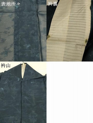 平和屋着物＊夏物 小紋 紗 草花文 正絹 逸品 AABD3307jd