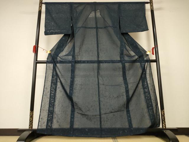 平和屋着物＊夏物 小紋 紗 草花文 正絹 逸品 AABD3307jd