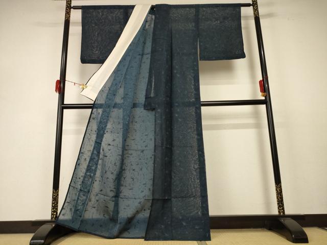 平和屋着物＊夏物 小紋 紗 草花文 正絹 逸品 AABD3307jd