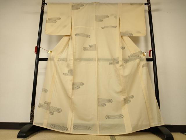 平和屋着物＊夏物 小紋 絽 霞文 正絹 逸品 AABD3309jd