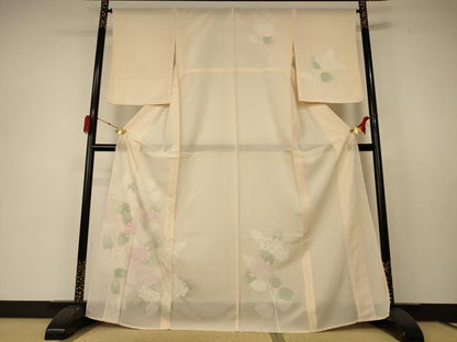 平和屋着物＊夏物 訪問着 絽 刺繍 紫陽花 正絹 逸品 未使用 AABD3310jd