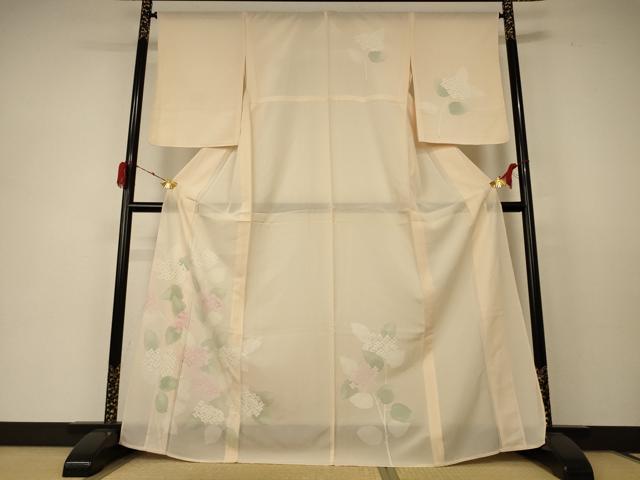 平和屋着物＊夏物 訪問着 絽 刺繍 紫陽花 正絹 逸品 未使用 AABD3310jd