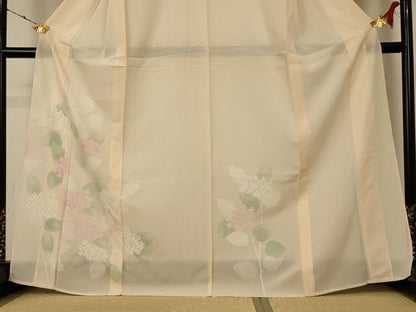平和屋着物＊夏物 訪問着 絽 刺繍 紫陽花 正絹 逸品 未使用 AABD3310jd
