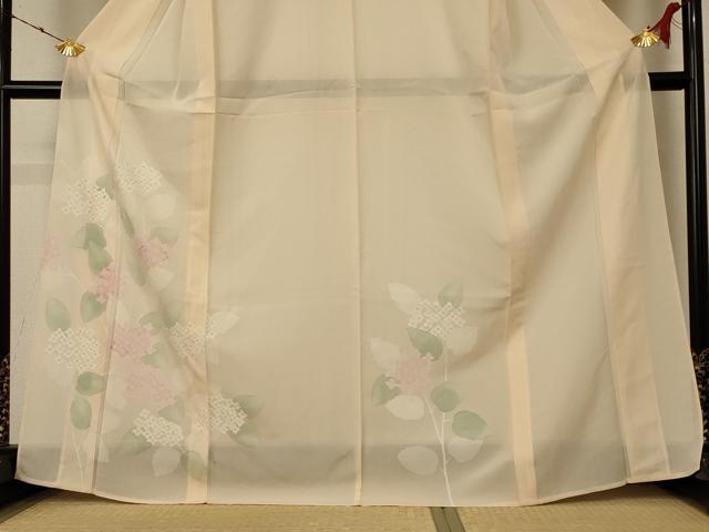 平和屋着物＊夏物 訪問着 絽 刺繍 紫陽花 正絹 逸品 未使用 AABD3310jd