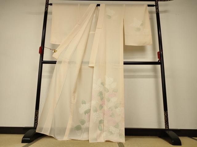 平和屋着物＊夏物 訪問着 絽 刺繍 紫陽花 正絹 逸品 未使用 AABD3310jd