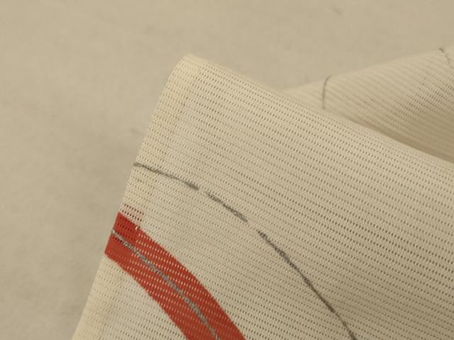 平和屋着物＊夏物 小紋 絽 手描き 草花文 銀彩 正絹 逸品 AABD3311jd