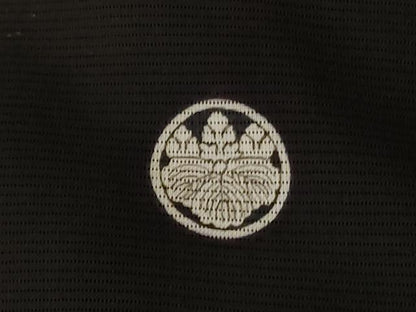 平和屋着物＊夏物 黒留袖 絽 刺繍 立波草花文 銀彩 正絹 逸品 AABD3317jd