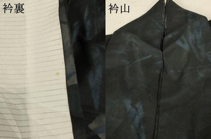 平和屋着物＊夏物 小紋 紗 草葉文 正絹 逸品 AABD3318jd