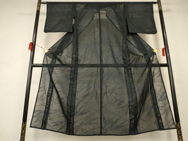 平和屋着物＊夏物 小紋 紗 草葉文 正絹 逸品 AABD3318jd