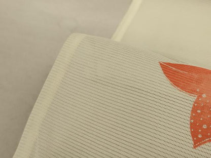 平和屋着物＊夏物 小紋 絽 枝花文 銀彩 洗える着物 AABD3320jd