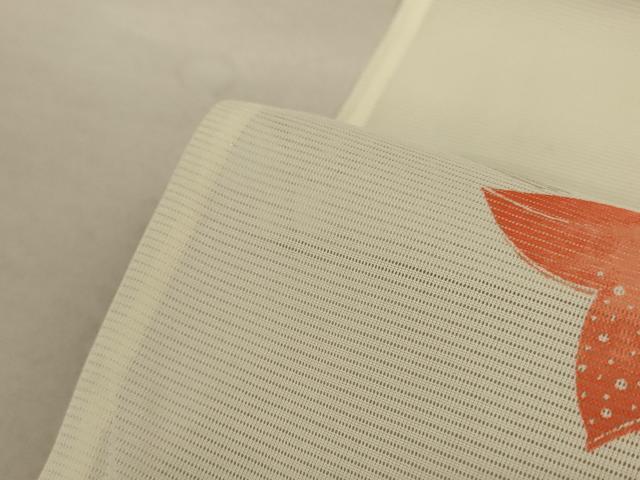 平和屋着物＊夏物 小紋 絽 枝花文 銀彩 洗える着物 AABD3320jd