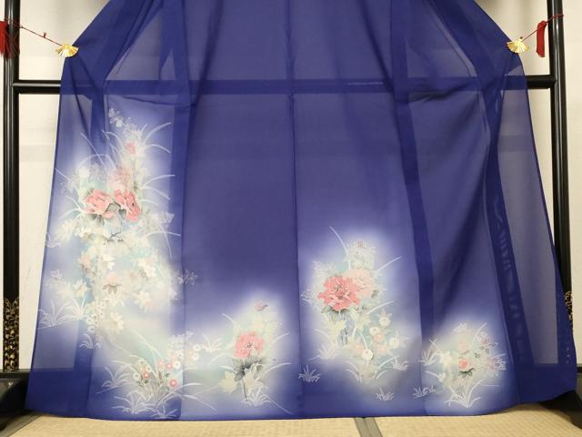 平和屋着物＊夏物 訪問着 絽 草花文 暈し染め 洗える着物 未使用 AABD3322jd