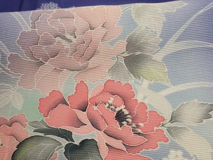 平和屋着物＊夏物 訪問着 絽 草花文 暈し染め 洗える着物 未使用 AABD3322jd