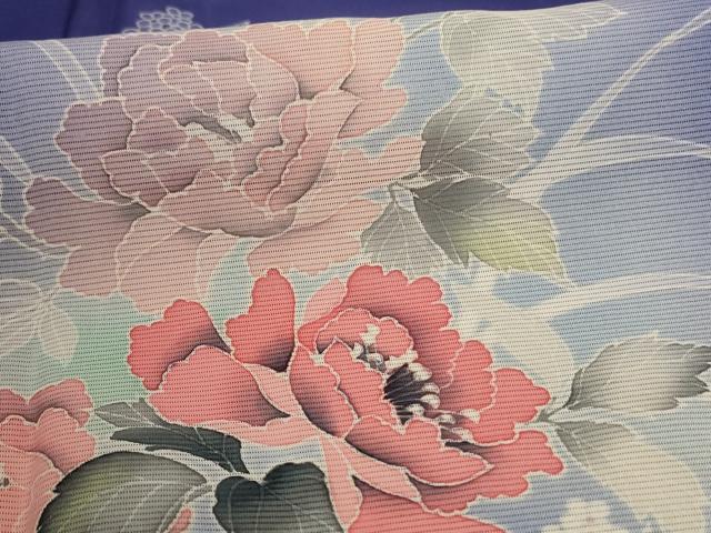 平和屋着物＊夏物 訪問着 絽 草花文 暈し染め 洗える着物 未使用 AABD3322jd