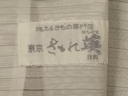 平和屋着物＊夏物 洗える最高級着物 ＜英＞はなぶさ謹製 色無地 絽 空五倍子色 洗える着物 AABD3323jd