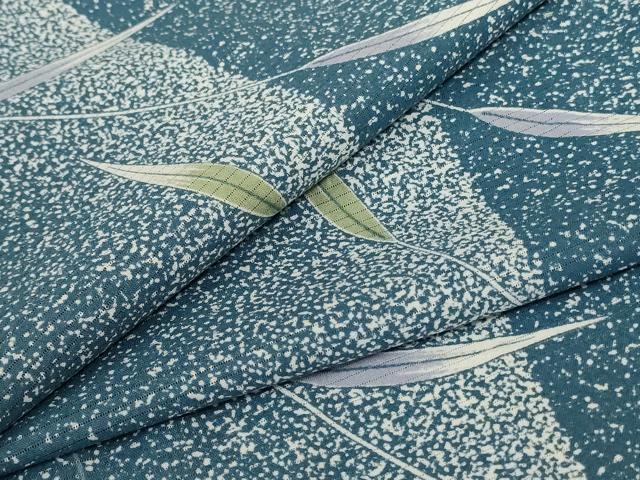 平和屋着物＊夏物 小紋 絽 枝葉文 洗える着物 AABD3329jd