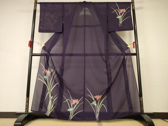 平和屋着物＊夏物 訪問着 絽 草花文 洗える着物 AABD3332jd