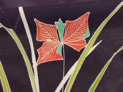 平和屋着物＊夏物 訪問着 絽 草花文 洗える着物 AABD3332jd