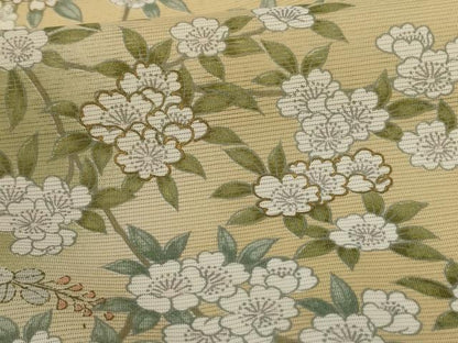 平和屋着物＊夏物 訪問着 絽 草花文 暈し染め 金銀彩 洗える着物 AABD3333jd