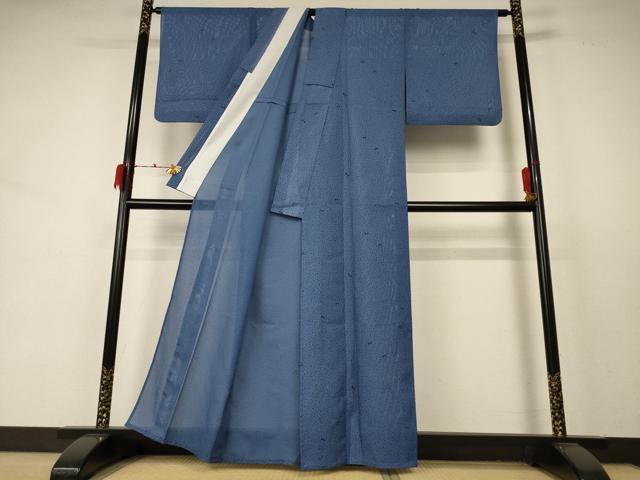 平和屋着物＊夏物 小紋 絽 舞蝶文 洗える着物 AABD3334jd