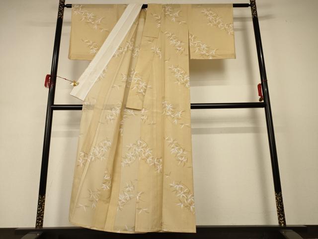 平和屋着物＊夏物 小紋 絽 草花文 洗える着物 未使用 AABD3337jd