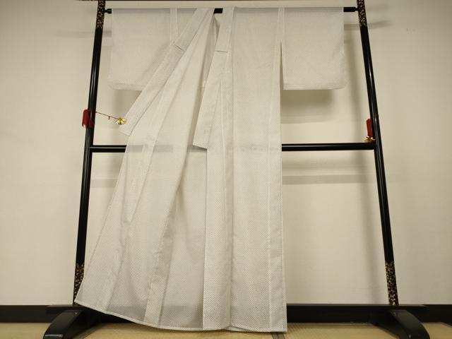 平和屋着物＊夏物 小紋 絽 十字絣文様 洗える着物 AABD3338jd