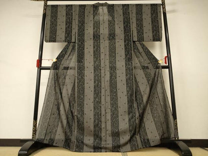 平和屋着物＊夏物 小紋 紗 枝葉間道 洗える着物 AABD3340jd