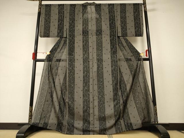 平和屋着物＊夏物 小紋 紗 枝葉間道 洗える着物 AABD3340jd
